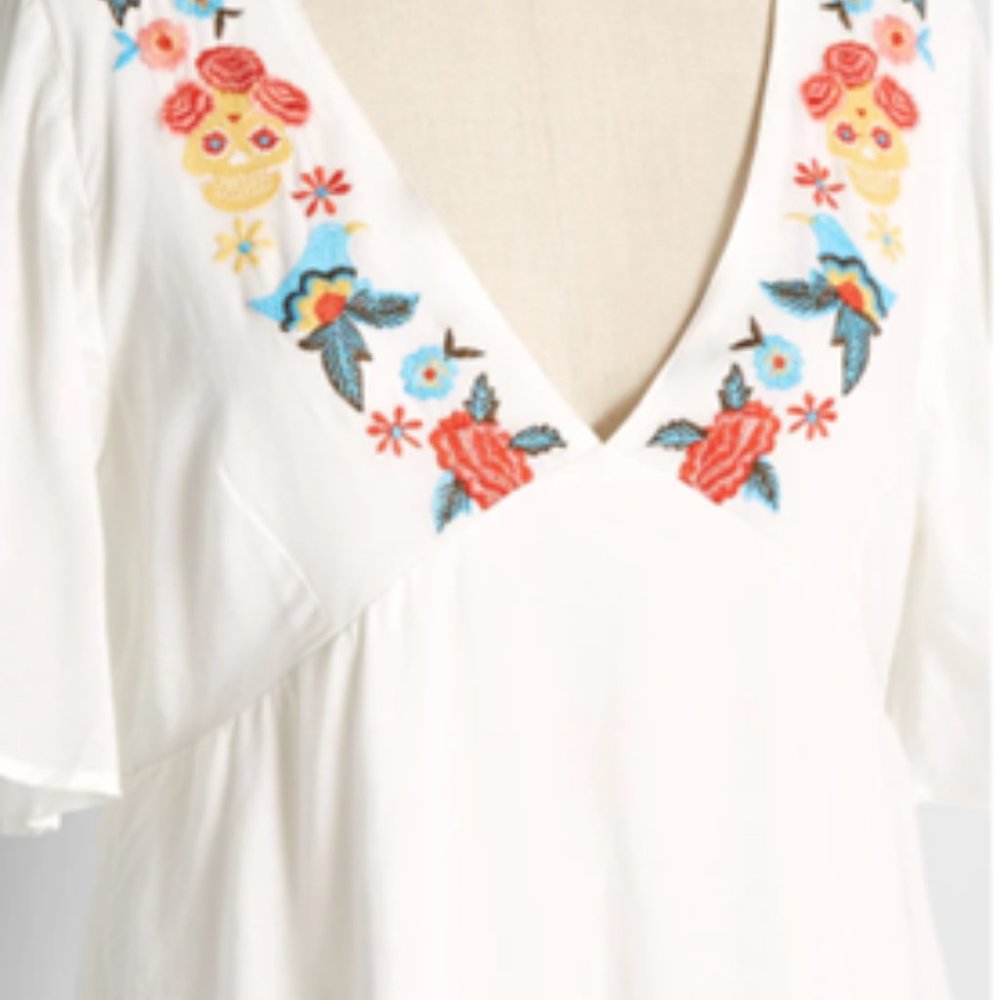 Modcloth Embroidered Skull Dress